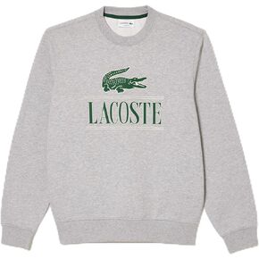 Lacoste Men's Large Croc Graphic Crew Neck Sweatshirt, Argent Chine, X-Small