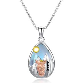 TIGER RIDER Sterling Silver Turquoise Western Necklace Boho Filigree Pendant Necklaces for Women Girls