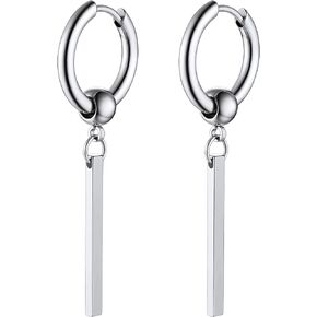 FOCALOOK Vertical Bar Earrings for Women Hypoallergenic Piercing Hook Drop Bar|Hoop Drop Bar Earrings (With Gift Box)