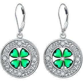 S925 Sterling Silver Holiday Dangle Drop Leverback Earrings for Women Girls Jewelry Gift Hypoallergenic St Patrick’s Day/Halloween/Christmas/Thanksgiving Earrings in Kuwait