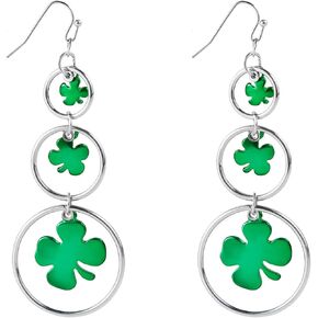 St Patrick's Day Dangle Earrings, Green Shamrock Earrings Lucky Clover Earrings Irish St Patricks Day Accessories Dangle Earrings for Women Girls Gift
