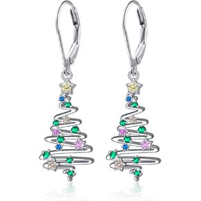 S925 Sterling Silver Holiday Dangle Drop Leverback Earrings for Women Girls Jewelry Gift Hypoallergenic St Patrick’s Day/Halloween/Christmas/Thanksgiving Earrings