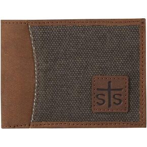 STS Ranchwear Men's Western Style Casual Everyday Foreman Dark Canvas Collection Bifold II Wallet, Brown