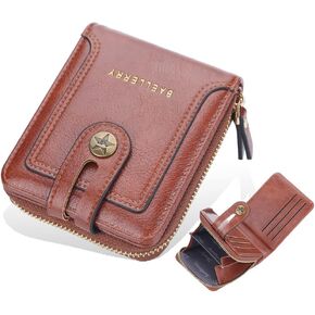 SUMGOGO Bifold Wallet for Men Zipper Small Short Wallets Rfid Blocking Card Holder Coin Purse Leather Pocket Billfold (Black)