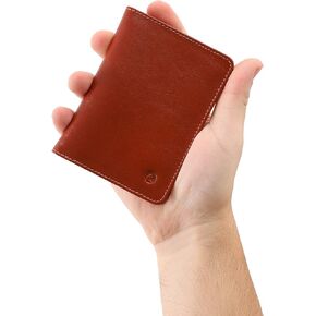 Couro50 Front Pocket Minimalist Leather Slim Wallet RFID Blocking Small Size 620 (Coffee)