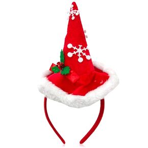 Ecuupas 2024 Happy New Years Headband Bow Hairband Red Shinny Glitter Green Bell Bowknot Headdress Design for Women Girls Kids Winter Head Wear Gifts Happy New Years Head Accessories