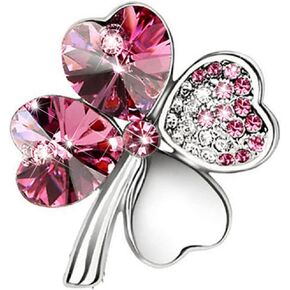clover shaped brooches Crystal Diamond Flower Brooch Pin for Women Girls Brides