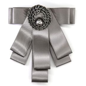 Bow Tie for Women Teen Girls Gift Ribbon Brooch Pre-Tied Bowknot Neck Pin