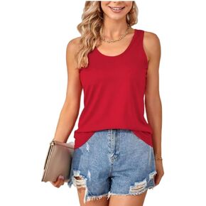 Selene Stretch Womens Sleeveless Tank Tops Cotton Classic Fit Scoop Neck Tunic Summer Dressly Camisole