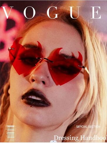 BOJOD Goth Horns Heart Sunglasses for Women Rimless 90s Punk Heart Glasses Trendy colored Sunglasses for Party Festival in Saudi Arabia