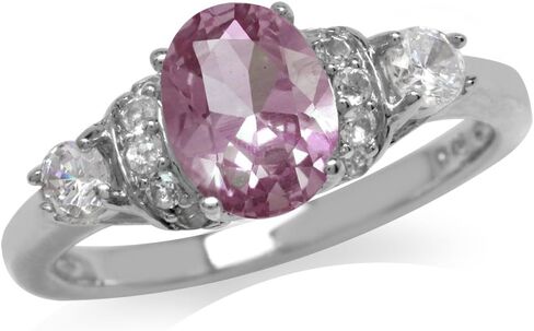 Silvershake Genuine Gemstone White Gold Plated 925 Sterling Silver Modern Statement Right Hand or Dress Ring in Saudi Arabia
