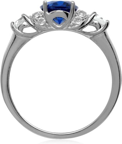 Silvershake Genuine Gemstone White Gold Plated 925 Sterling Silver Modern Statement Right Hand or Dress Ring in Saudi Arabia