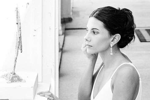 Mariell Gold Art Deco Cut Cubic Zirconia Bridal and Wedding Earrings - 1920's Vintage Style Gold Earrings for Brides, Prom, Homecoming and Mother of the Bride in Kuwait