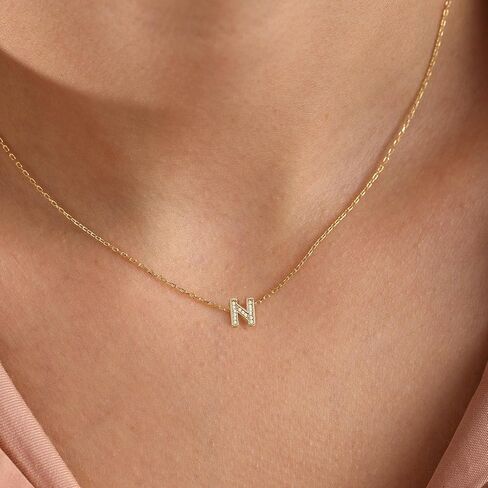 jsjoy الذهب الماس القلائد الأولية للنساء الفتيات، قلادة صغيرة الأولي حرف a-z قلادة قلادة قلادة مكعب زركونيا القلائد الماس قلادة قلادة كريستال قلادة مجوهرات للفتيات في سن المراهقة in Kuwait