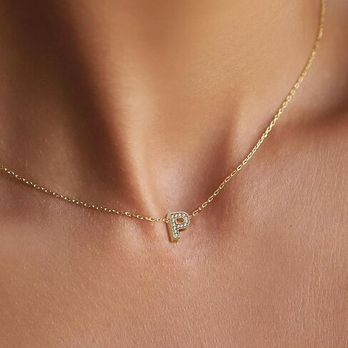jsjoy الذهب الماس القلائد الأولية للنساء الفتيات، قلادة صغيرة الأولي حرف a-z قلادة قلادة قلادة مكعب زركونيا القلائد الماس قلادة قلادة كريستال قلادة مجوهرات للفتيات في سن المراهقة in Kuwait