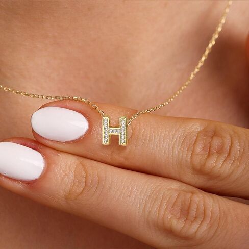 jsjoy الذهب الماس القلائد الأولية للنساء الفتيات، قلادة صغيرة الأولي حرف a-z قلادة قلادة قلادة مكعب زركونيا القلائد الماس قلادة قلادة كريستال قلادة مجوهرات للفتيات في سن المراهقة in Kuwait