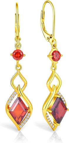 RGEMCY Infinity Dangle Earrings - 925 Sterling silver Rhombus Cubic Zirconia Leverback earrings gifts for women in Saudi Arabia