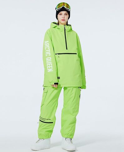 WOWULOVELY Women's Ski Jacket Warm Waterproof Hooded Snowboarding Jacket Winter Snow Coat in Kuwait