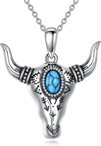 TIGER RIDER Sterling Silver Turquoise Western Necklace Boho Filigree Pendant Necklaces for Women Girls in Saudi Arabia