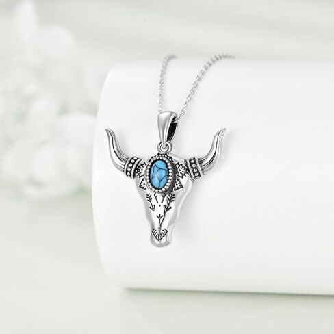 TIGER RIDER Sterling Silver Turquoise Western Necklace Boho Filigree Pendant Necklaces for Women Girls in Saudi Arabia