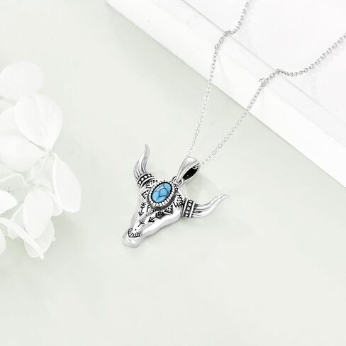 TIGER RIDER Sterling Silver Turquoise Western Necklace Boho Filigree Pendant Necklaces for Women Girls in Saudi Arabia
