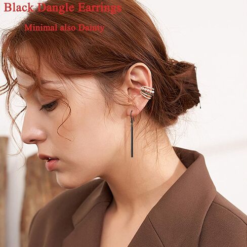 FOCALOOK Vertical Bar Earrings for Women Hypoallergenic Piercing Hook Drop Bar|Hoop Drop Bar Earrings (With Gift Box) in Saudi Arabia
