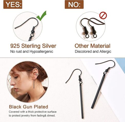 FOCALOOK Vertical Bar Earrings for Women Hypoallergenic Piercing Hook Drop Bar|Hoop Drop Bar Earrings (With Gift Box) in Saudi Arabia