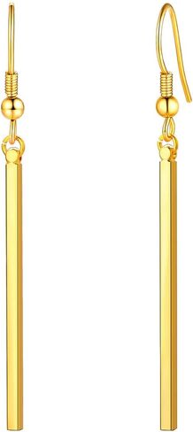 FOCALOOK Vertical Bar Earrings for Women Hypoallergenic Piercing Hook Drop Bar|Hoop Drop Bar Earrings (With Gift Box) in Saudi Arabia