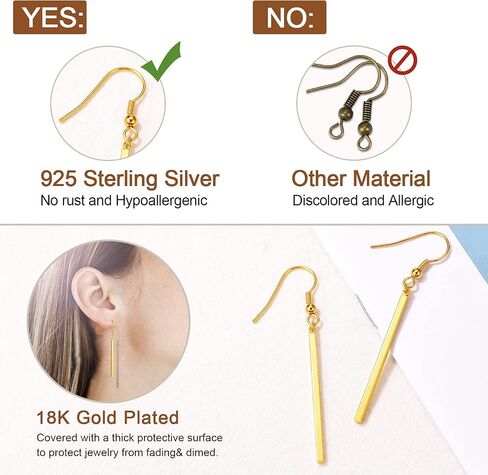 FOCALOOK Vertical Bar Earrings for Women Hypoallergenic Piercing Hook Drop Bar|Hoop Drop Bar Earrings (With Gift Box) in Saudi Arabia