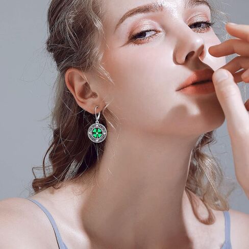 S925 Sterling Silver Holiday Dangle Drop Leverback Earrings for Women Girls Jewelry Gift Hypoallergenic St Patrick’s Day/Halloween/Christmas/Thanksgiving Earrings in Kuwait