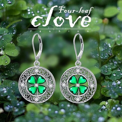 S925 Sterling Silver Holiday Dangle Drop Leverback Earrings for Women Girls Jewelry Gift Hypoallergenic St Patrick’s Day/Halloween/Christmas/Thanksgiving Earrings in Kuwait