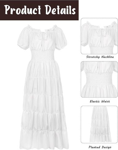 Crowye Women Renaissance Costume Includes Medieval Chemise Long Dress Leather Belt Corset Waist Belts Pouch Potion Bottle (Large) in Saudi Arabia