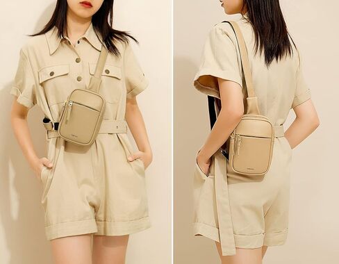 حقيبة صغيرة كروسبودي فاني مصنوعة من الجلد الصناعي ومحفظة للهاتف الخلوي وحقيبة الصدر فاني للنساء والرجال والفتيات المراهقات العصرية in Kuwait