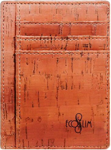 ECO SLIM Wallet Minimalist Front Pocket Wallet RFID Credit Card Holder (Vegan Cork Wallet w/Gift Box) in Saudi Arabia