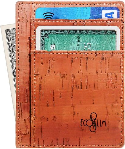 ECO SLIM Wallet Minimalist Front Pocket Wallet RFID Credit Card Holder (Vegan Cork Wallet w/Gift Box) in Saudi Arabia