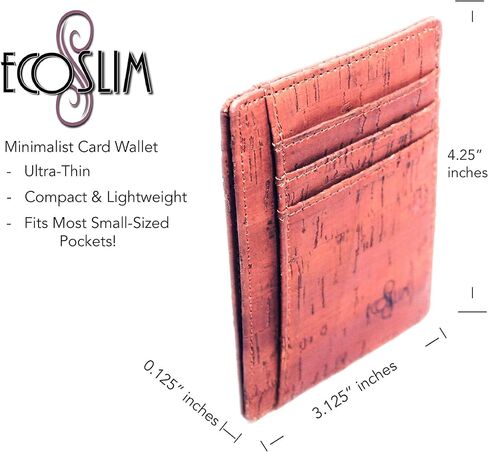 ECO SLIM Wallet Minimalist Front Pocket Wallet RFID Credit Card Holder (Vegan Cork Wallet w/Gift Box) in Saudi Arabia