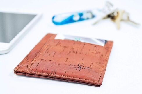 ECO SLIM Wallet Minimalist Front Pocket Wallet RFID Credit Card Holder (Vegan Cork Wallet w/Gift Box) in Saudi Arabia