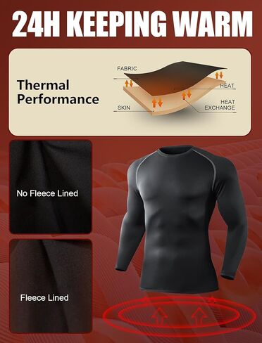 3 قطع من القمصان الحرارية للرجال، قمصان ضغط من الصوف، ملابس رياضية ذات طبقة أساسية علوية للطقس البارد، ملابس داخلية بأكمام طويلة in Kuwait