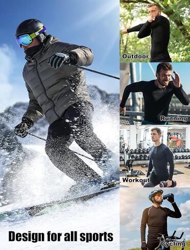 3 قطع من القمصان الحرارية للرجال، قمصان ضغط من الصوف، ملابس رياضية ذات طبقة أساسية علوية للطقس البارد، ملابس داخلية بأكمام طويلة in Kuwait