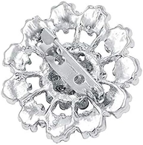 Tvoip Fashion Lot 12pc Clear Rhinestone Crystal Flower Brooches Pins in Saudi Arabia