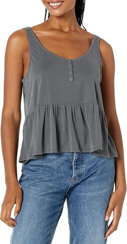 Lucky Brand Women's Sandwash Rib Henley Tank in Saudi Arabia