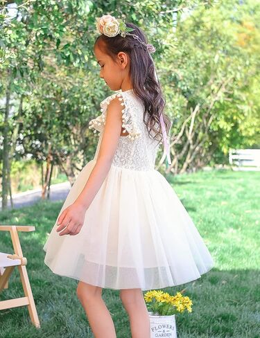 توتو دريمز دانتيل بوم بومس توتو فستان للفتيات زهرة فتاة تول فساتين عيد ميلاد الزفاف ملابس الحفلات in Kuwait