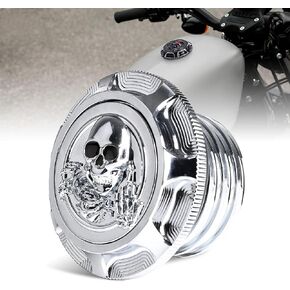 Aluminum Fuel Gas Tank Cover Fuel Tank Gas Cap Compatible with Harley Sportster XL 1200 883 X48 Road King Softail Dyna Touring Right-hand Thread,Non Vented (Black)