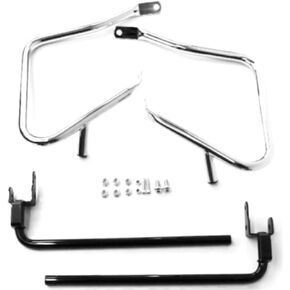 Chrome Rear Saddlebag Guards Support Kit Harley Davidson Touring Electra Street Glide Road King Ultra Classic Limited CVO 2014-2024 Saddle Bags Bag Bars Guard Mount Saddlebags # 90200787 Bar Supports
