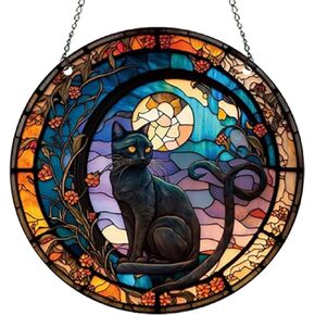 5.9'' Pink Rose Skull Acrylic Window Hanging, Gothic Stained Acrylic Window Decor Stained Panel Double Side Hanging Wall Art Decor for Home Office Festival Decoration (Style L)