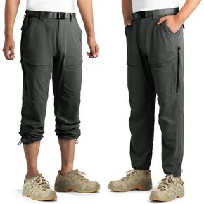FREE SOLDIER Men's Hiking Pants Water Resistant Quick Dry Lightweight Tactical Cargo Work Pants for Travel Outdoor