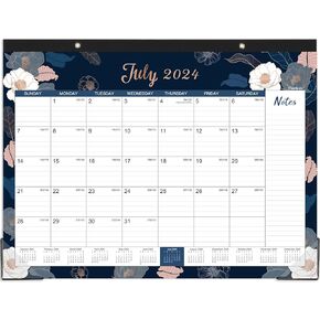 Desk Calendar 2024-2025 - 18 Monthly Large Desk Calendar 2024-2025 2-in-1, 22" x 17", Jul.2024 - Dec.2025, Corner Protector, Large Ruled Blocks