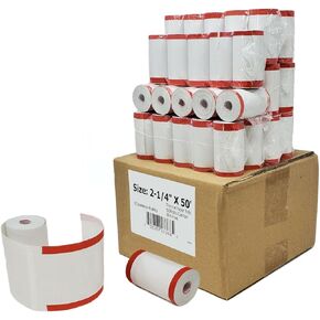 (50) RegisterRolls 2 1/4 x 50 Thermal Paper Receipt Rolls 2.25 x 50 ft, Verifone VX520 Ingenico ICT220 ICT220 ICT250 FD400, BPA Free, 50 Rolls