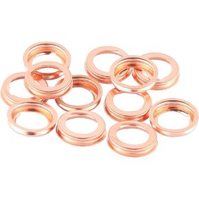12PCS Oil Drain Plug Gasket,ID 11mm Copper Crush Washer Oil Drain Plug,OEM#F4XY-6734-A 11026-01M02 Oil Drain Pan Sealing Washer Compatible with Ford Nissan Infiniti