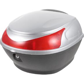 Motorcycle Top Case, Tour Tail Box Scooter Trunk Luggage Case for Helmet Storage, Lockable Waterproof Carrier, Easy Installation